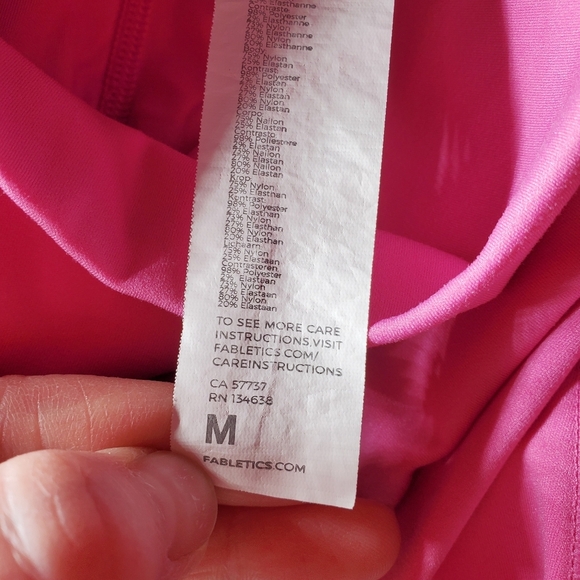 Fabletics Motion365 High-Waisted Moto 7/8 Pink Leggings Women's Size Medium EUC - Picture 7 of 16